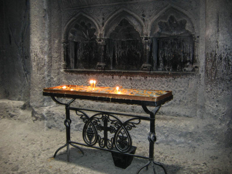 Inside the monastery Geghard